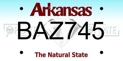 BAZ745 Arkansas License Plate