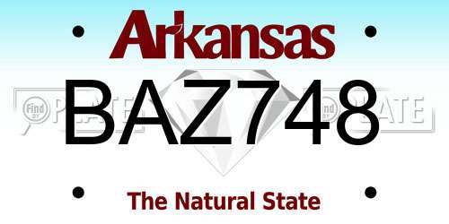 BAZ748 Arkansas License Plate