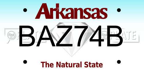 BAZ74B Arkansas License Plate