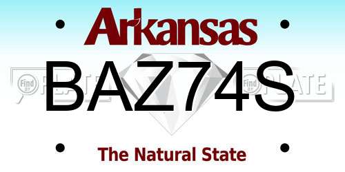 BAZ74S Arkansas License Plate