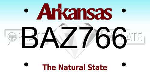 BAZ766 Arkansas License Plate