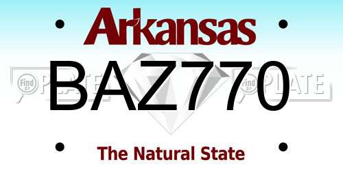 BAZ770 Arkansas License Plate