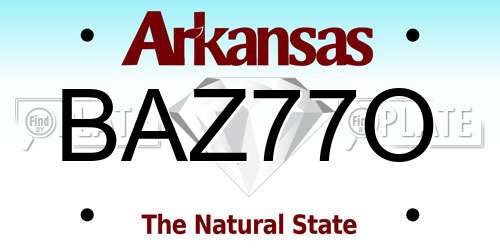 BAZ77O Arkansas License Plate