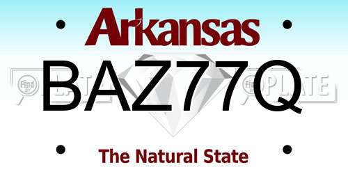 BAZ77Q Arkansas License Plate