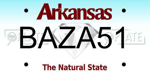 BAZA51 Arkansas License Plate