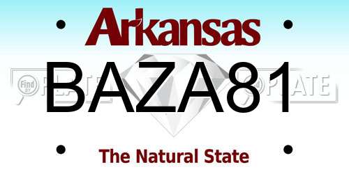 BAZA81 Arkansas License Plate