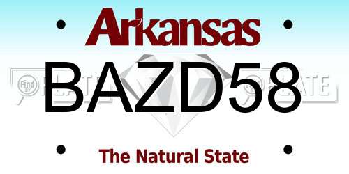 BAZD58 Arkansas License Plate