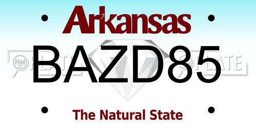 BAZD85 Arkansas License Plate