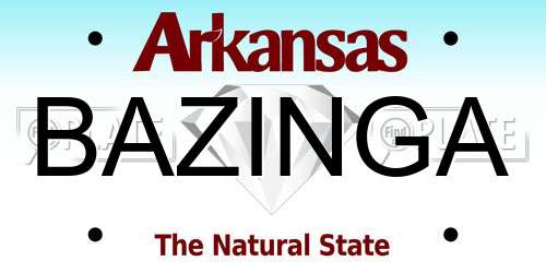 BAZINGA Arkansas License Plate