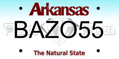 BAZO55 Arkansas License Plate