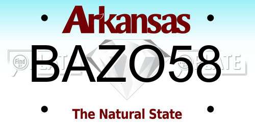 BAZO58 Arkansas License Plate