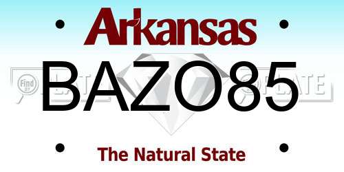 BAZO85 Arkansas License Plate