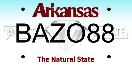BAZO88 Arkansas License Plate