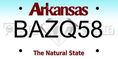 BAZQ58 Arkansas License Plate