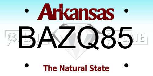 BAZQ85 Arkansas License Plate