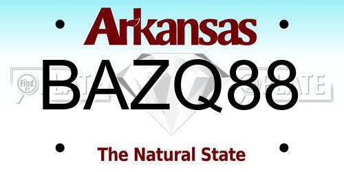 BAZQ88 Arkansas License Plate