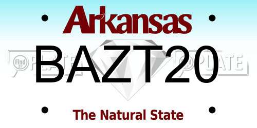 BAZT20 Arkansas License Plate