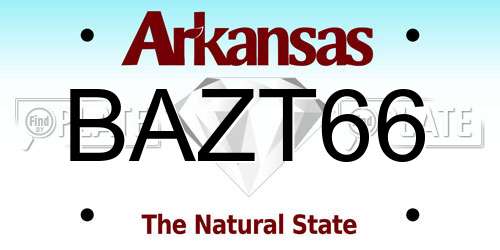 BAZT66 Arkansas License Plate