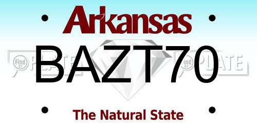 BAZT70 Arkansas License Plate