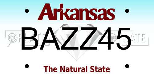 BAZZ45 Arkansas License Plate