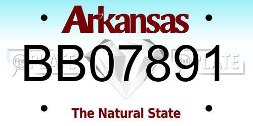 BB07891 Arkansas License Plate