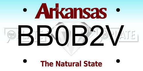 BB0B2V Arkansas License Plate