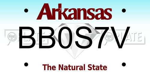 BB0S7V Arkansas License Plate