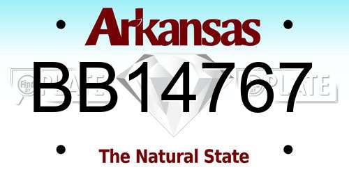 BB14767 Arkansas License Plate