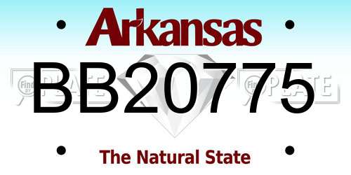 BB20775 Arkansas License Plate