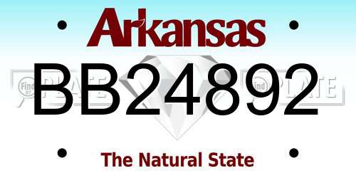 BB24892 Arkansas License Plate