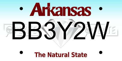 BB3Y2W Arkansas License Plate