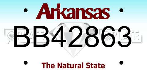 BB42863 Arkansas License Plate