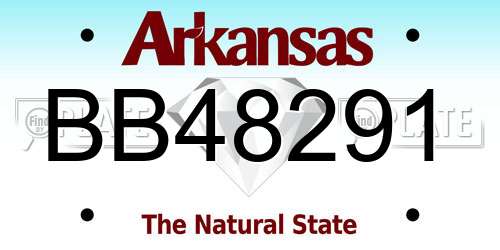 BB48291 Arkansas License Plate