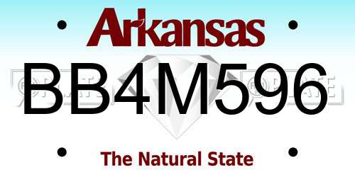 BB4M596 Arkansas License Plate