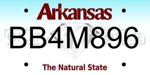 BB4M896 Arkansas License Plate