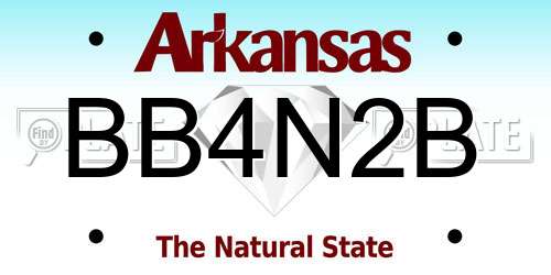 BB4N2B Arkansas License Plate