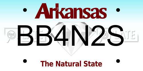 BB4N2S Arkansas License Plate