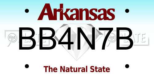 BB4N7B Arkansas License Plate