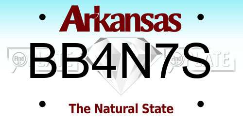 BB4N7S Arkansas License Plate