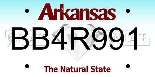 BB4R991 Arkansas License Plate