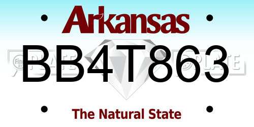 BB4T863 Arkansas License Plate