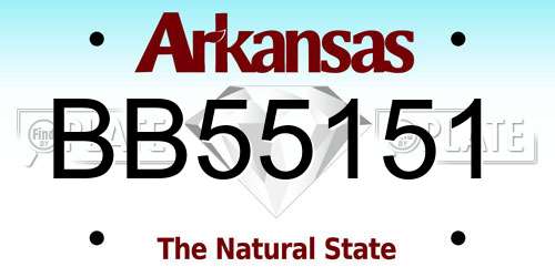 BB55151 Arkansas License Plate