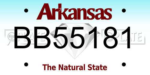 BB55181 Arkansas License Plate