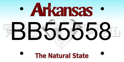 BB55558 Arkansas License Plate