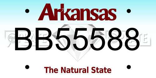 BB55588 Arkansas License Plate