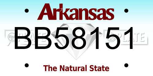 BB58151 Arkansas License Plate