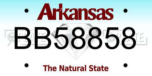 BB58858 Arkansas License Plate