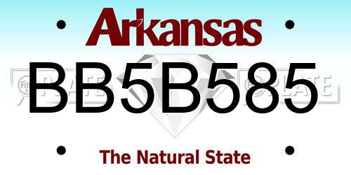 BB5B585 Arkansas License Plate