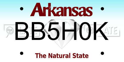 BB5H0K Arkansas License Plate