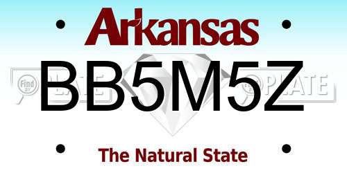 BB5M5Z Arkansas License Plate